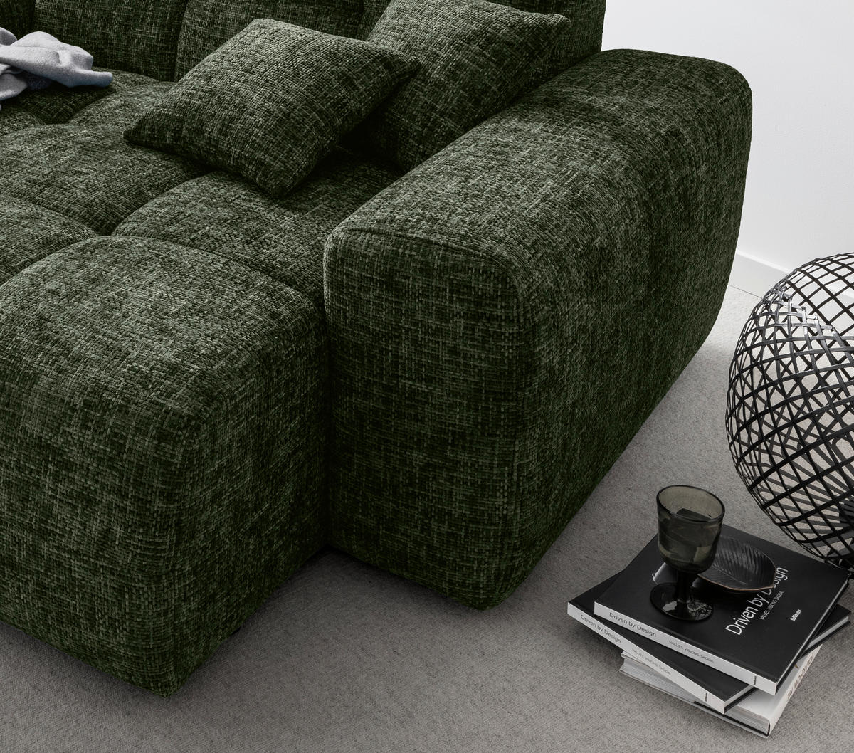 XXL-SESSEL - Waldgrün, MODERN, Kunststoff/Textil (181/87/155cm) - Livetastic