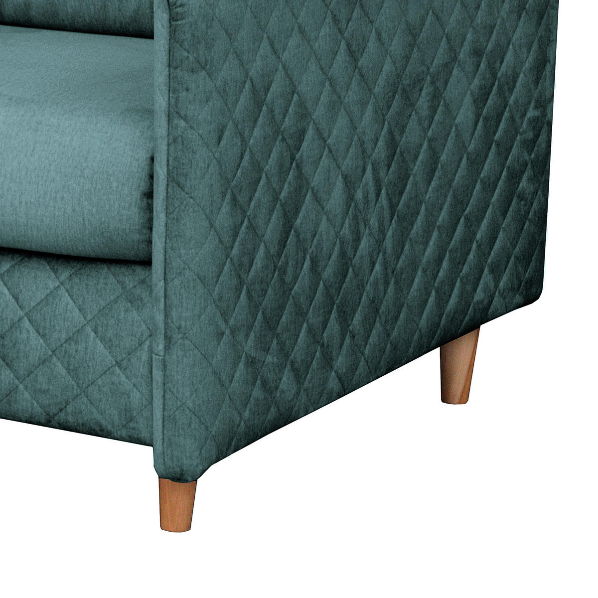 SCHLAFSOFA in Samt Graublau  - Graublau/Naturfarben, Design, Holz/Textil (175/95/103cm) - Livetastic