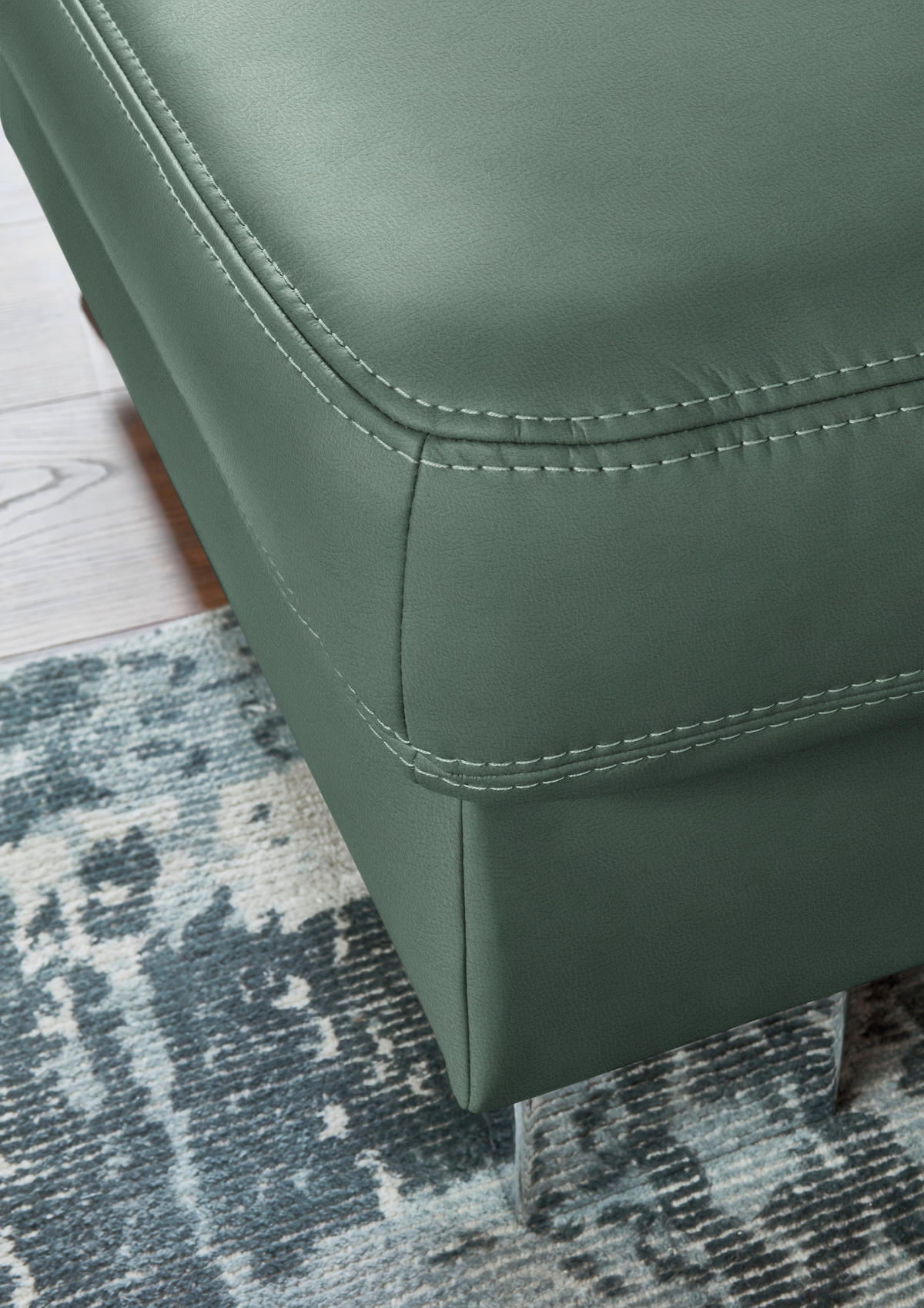 ECKSOFA  in Echtleder Opal  235/248 cm  - Opal/Alufarben, Design, Leder/Metall (235/248cm) - Beldomo Premium