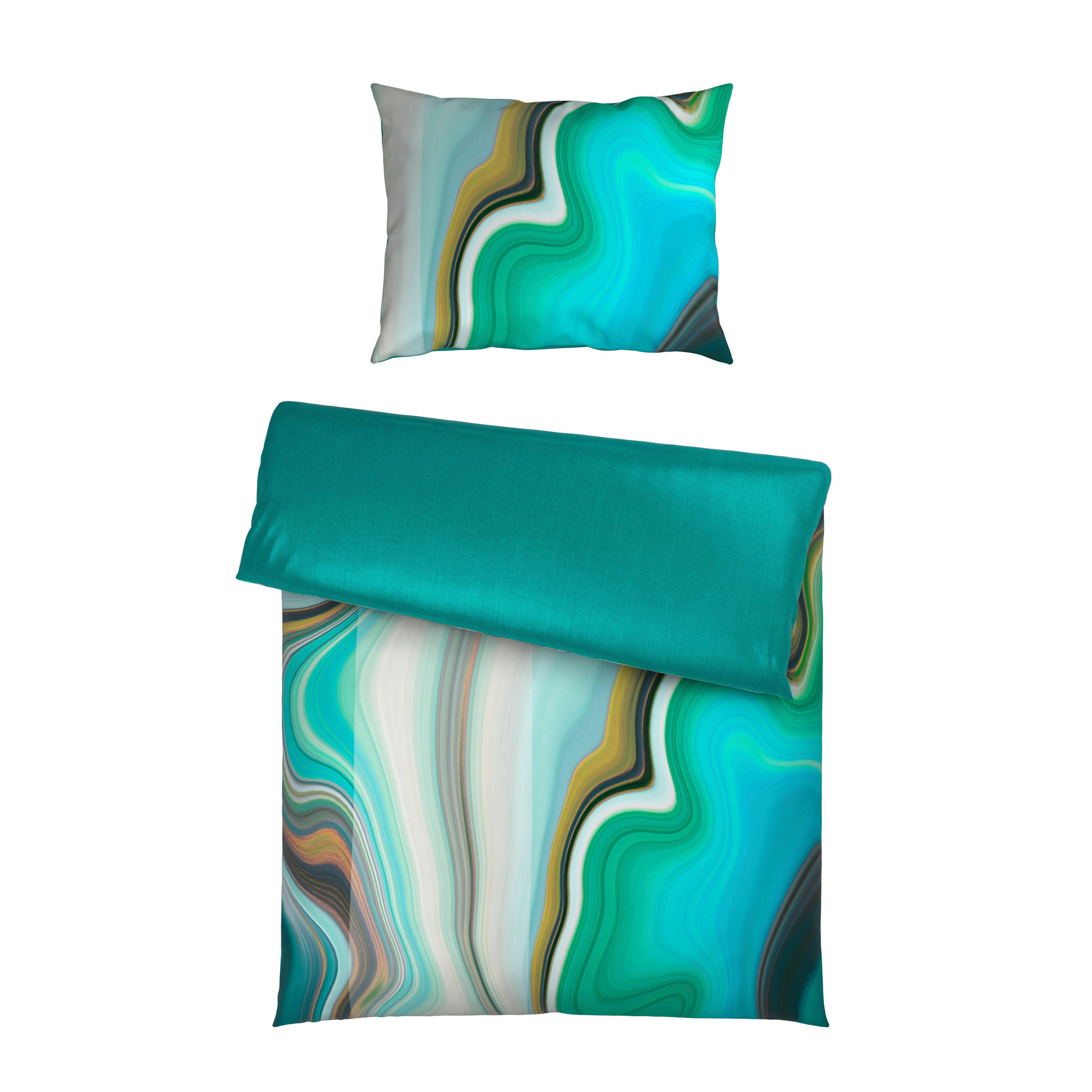 BETTWÄSCHE CUBY Satin 140/200 cm  - Petrol, KONVENTIONELL, Textil (140/200cm) - Novel