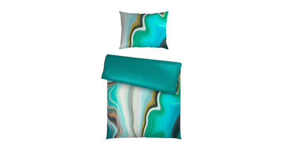 BETTWÄSCHE CUBY Satin 140/200 cm  - Petrol, KONVENTIONELL, Textil (140/200cm) - Novel