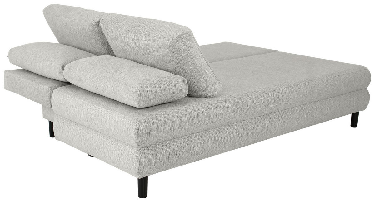 SCHLAFSOFA Textil Taupe  - Taupe/Schwarz, Design, Textil/Metall (197/84/92,5cm) - home24
