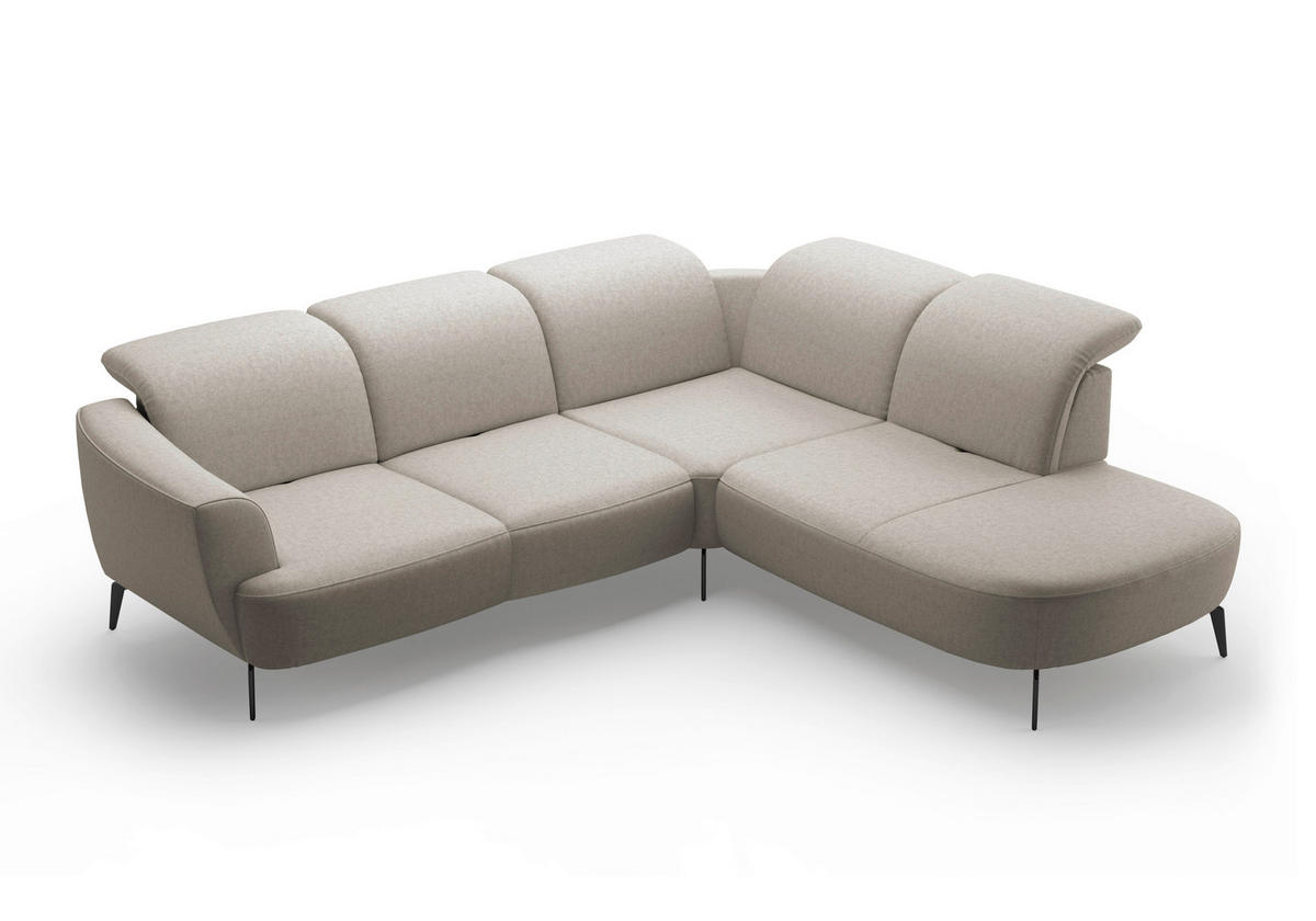 ECKSOFA in Flachgewebe Taupe  300/267 cm  - Taupe/Schwarz, KONVENTIONELL, Textil/Metall (300/267cm) - Sit & More