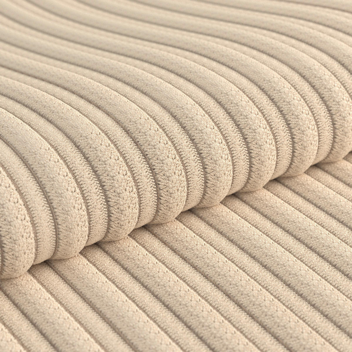 ECKSOFA ZERO Creme Cord Zierkissen, Rückenkissen  - Creme/Schwarz, Trend, Textil/Metall (173/286cm) - Livetastic