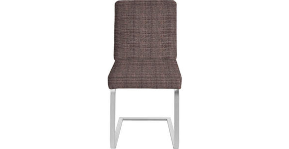 SCHWINGSTUHL  in Stahl Flachgewebe  - Chromfarben/Dunkelbraun, Design, Textil/Metall (60/92/60cm) - Dieter Knoll