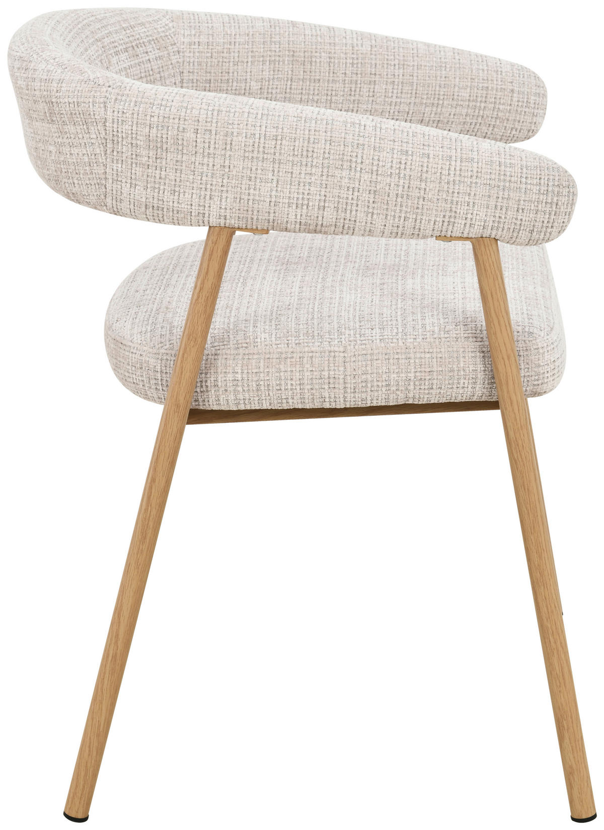 ARMLEHNSTUHL   Chenille  Eichefarben, Beige  - Eichefarben/Beige, MODERN, Holz/Textil (56cm) - Livetastic