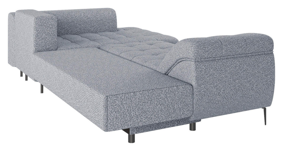 ECKSOFA Grau Struktur, Bouclé  - Schwarz/Grau, Design, Textil (177/276cm) - MID.YOU