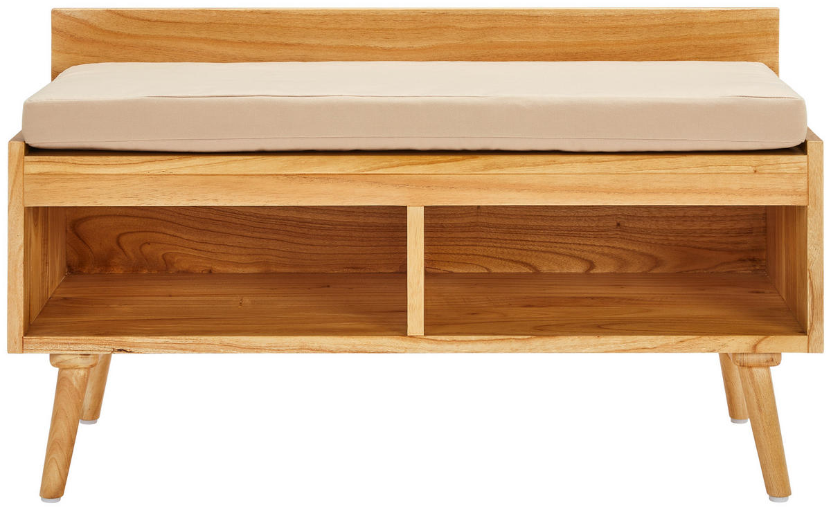 GARDEROBENBANK  in 100/40/56 cm  - Hellbraun/Naturfarben, Natur, Holz/Textil (100/40/56cm) - MID.YOU