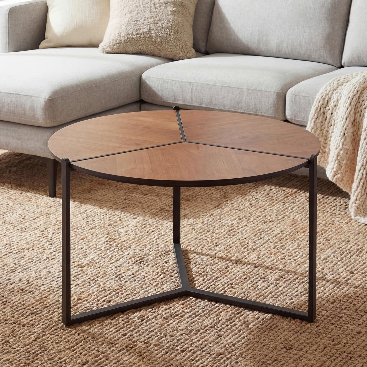 Măsuță De Cafea din material pe bază de lemn, 80/80/42 cm   - maro/negru, Design, metal/material pe bază de lemn (80/80/42cm) - MID.YOU