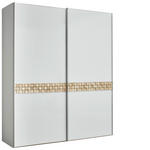 SCHWEBETÜRENSCHRANK SORTINO - Eichefarben/Alufarben, Design, Glas/Holz (188/240/68cm) - Dieter Knoll
