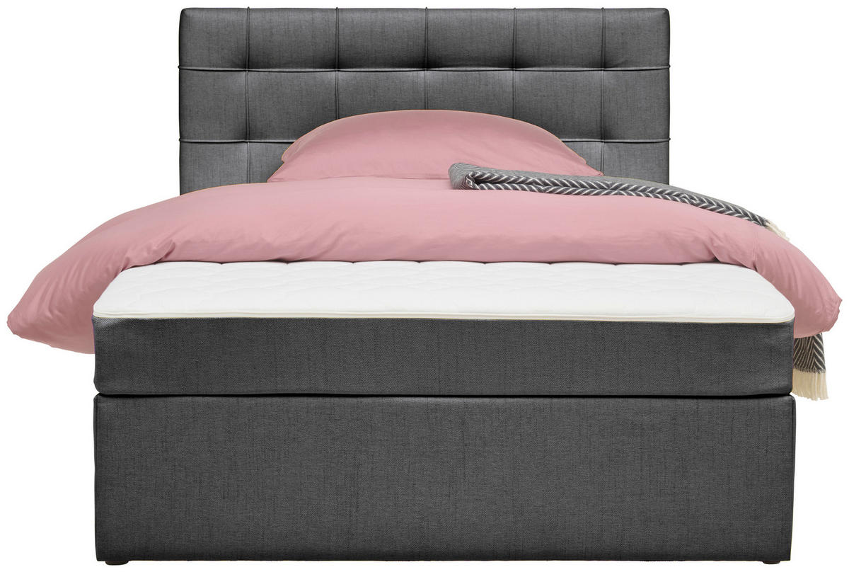 BOXBETT 120/200 cm  in Graphitfarben  - Graphitfarben, Modern, Holz/Textil (120/200cm) - MID.YOU