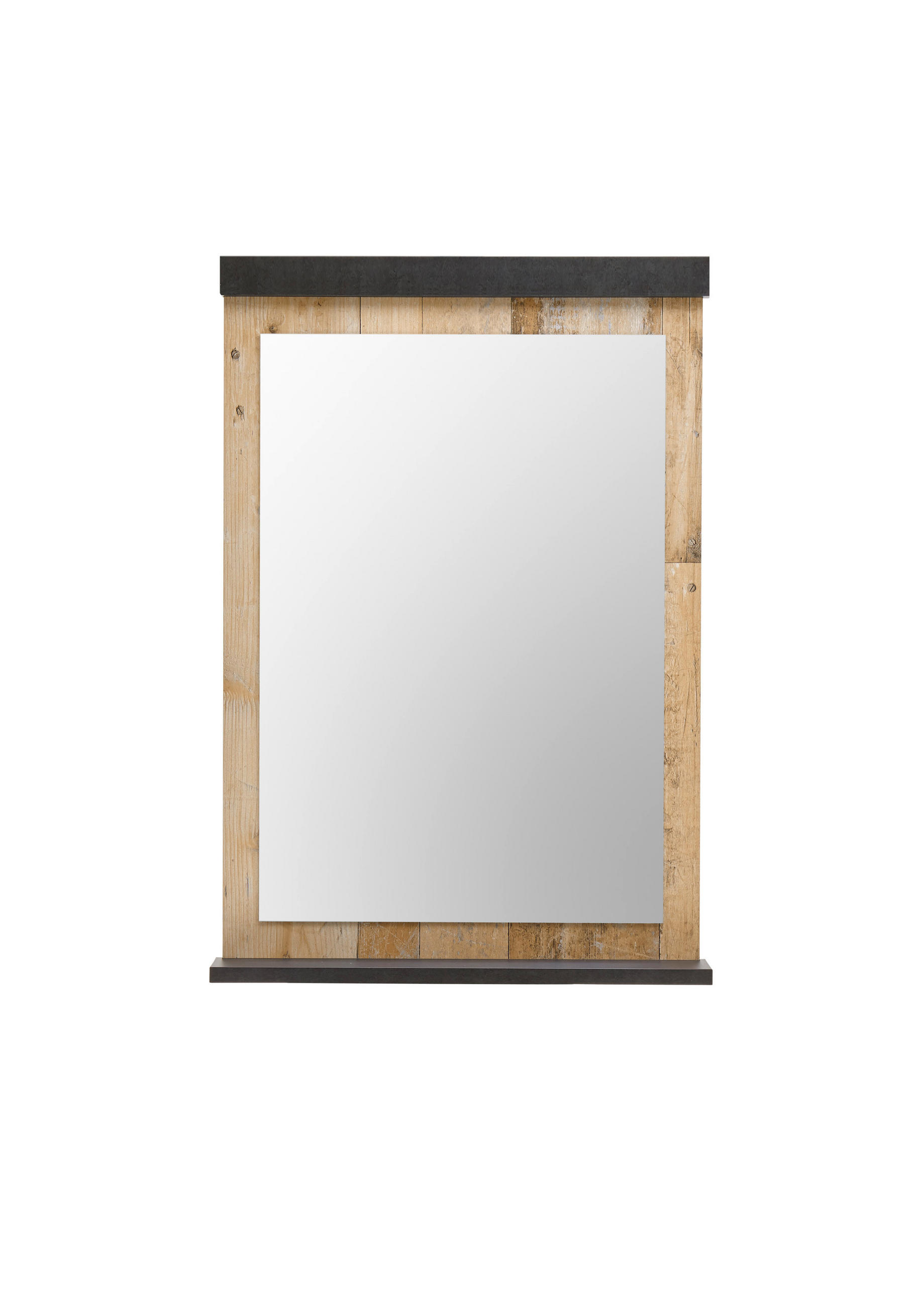 WANDSPIEGEL 66/95/10 cm  - Anthrazit/Naturfarben, Design, Glas/Holzwerkstoff (66/95/10cm) - Modante