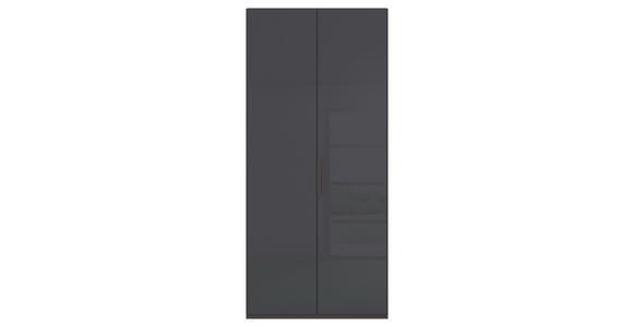 DREHTÜRENSCHRANK 101/223/61 cm,  in Graphitfarben, 2-türig  - Graphitfarben, Basics, Glas/Holzwerkstoff (101/223/61cm) - Novel
