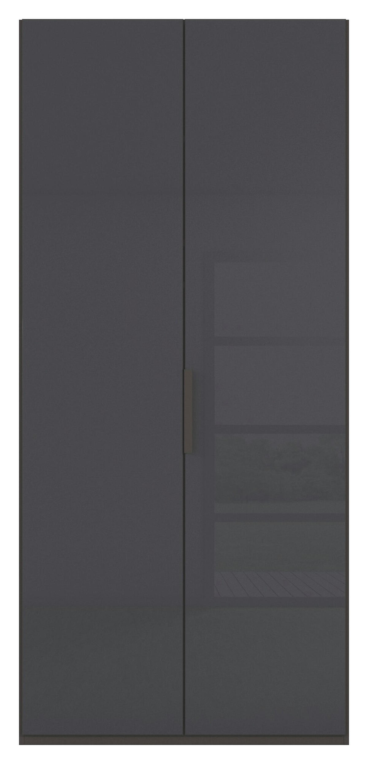 DREHTÜRENSCHRANK 101/223/61 cm,  in Graphitfarben, 2-türig  - Graphitfarben, Basics, Glas/Holzwerkstoff (101/223/61cm) - Novel
