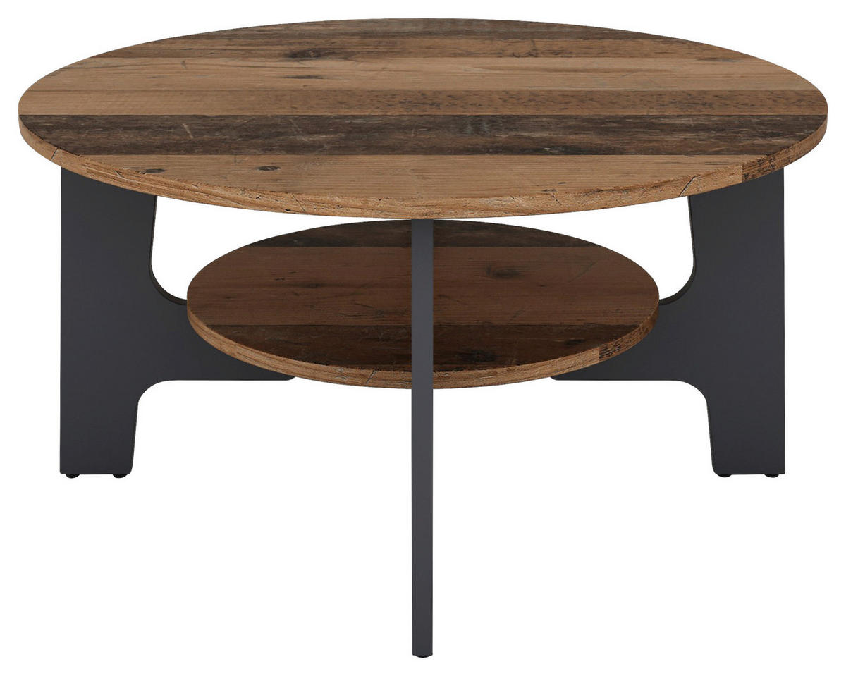 COUCHTISCH 80/42,5/80 cm rund Anthrazit, Alteiche  - Alteiche/Anthrazit, LIFESTYLE, Holzwerkstoff (80/42,5/80cm) - MID.YOU
