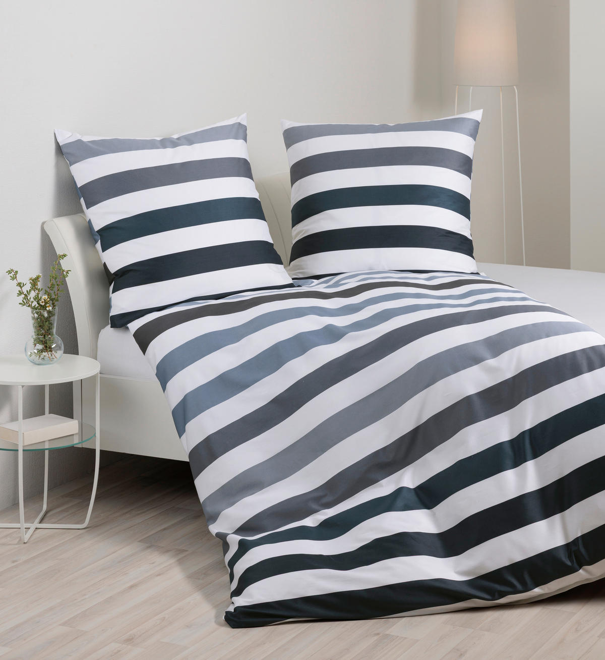 POSTELJNINA 135/200 cm mako saten srebrne barve  - srebrne barve, Konvencionalno, tekstil (135/200cm) - Janine