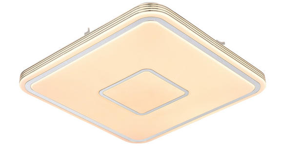 LED-DECKENLEUCHTE 43/43/6,5 cm - Chromfarben/Weiß, LIFESTYLE, Kunststoff/Metall (43/43/6,5cm) - Novel