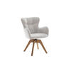 ARMLEHNSTUHL  Sitzfläche 360° drehbar Bouclé  - Wildeiche/Weiss, Modern, Holz/Textil (66/89/63cm) - MID.YOU
