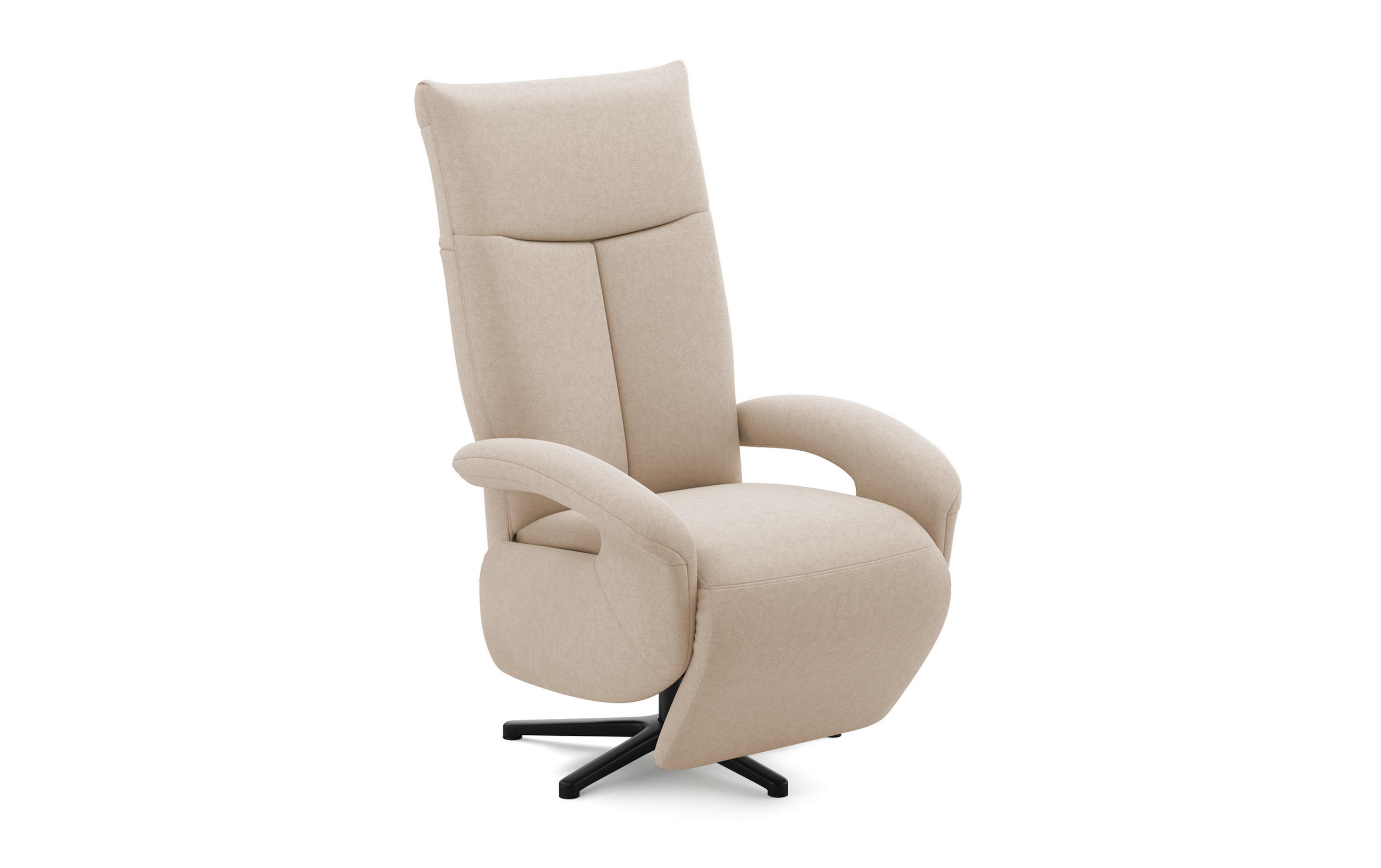 SESSEL in Flachgewebe Creme - Creme/Schwarz, Konventionell, Textil/Metall (74/112/82cm) - Sit & More