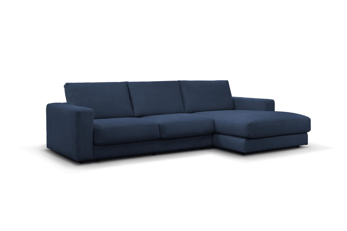 ECKSOFA VIGO Dunkelblau  - Schwarz/Dunkelblau, Design, Textil (303/172cm) - MID.YOU