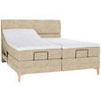 BOXSPRINGBETT 160/200 cm  in Beige  - Eichefarben/Beige, KONVENTIONELL, Holz/Textil (160/200cm) - Voleo