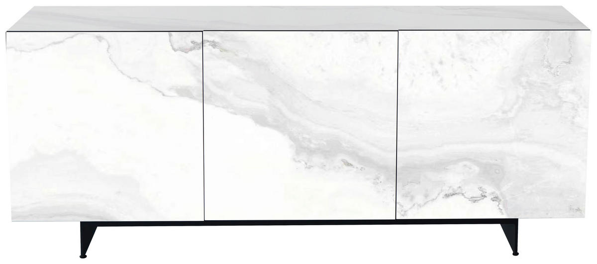 SIDEBOARD  180/75/50 cm 1 Schublade(n)  - Schwarz/Weiß, Design, Keramik/Holzwerkstoff (180/75/50cm) - Belluti