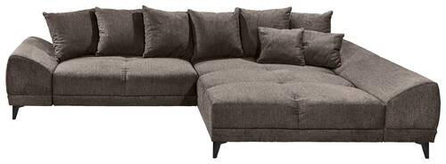 ECKSOFA in Webstoff Dunkelbraun  - Dunkelbraun/Schwarz, KONVENTIONELL, Kunststoff/Textil (310/185cm) - Carryhome