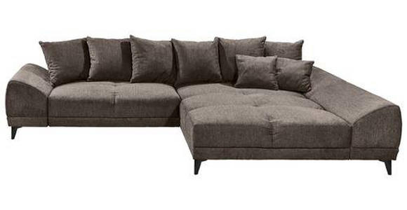 ECKSOFA in Webstoff Dunkelbraun  - Dunkelbraun/Schwarz, KONVENTIONELL, Kunststoff/Textil (310/185cm) - Carryhome