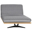 OTTOMANE Palermo in Webstoff Eichefarben, Hellgrau  - Eichefarben/Beige, Design, Holz/Textil (114/92/165cm) - Dieter Knoll