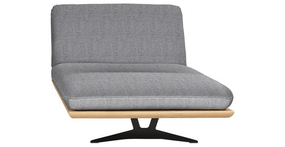 OTTOMANE Palermo in Webstoff Eichefarben, Hellgrau  - Eichefarben/Beige, Design, Holz/Textil (114/92/165cm) - Dieter Knoll