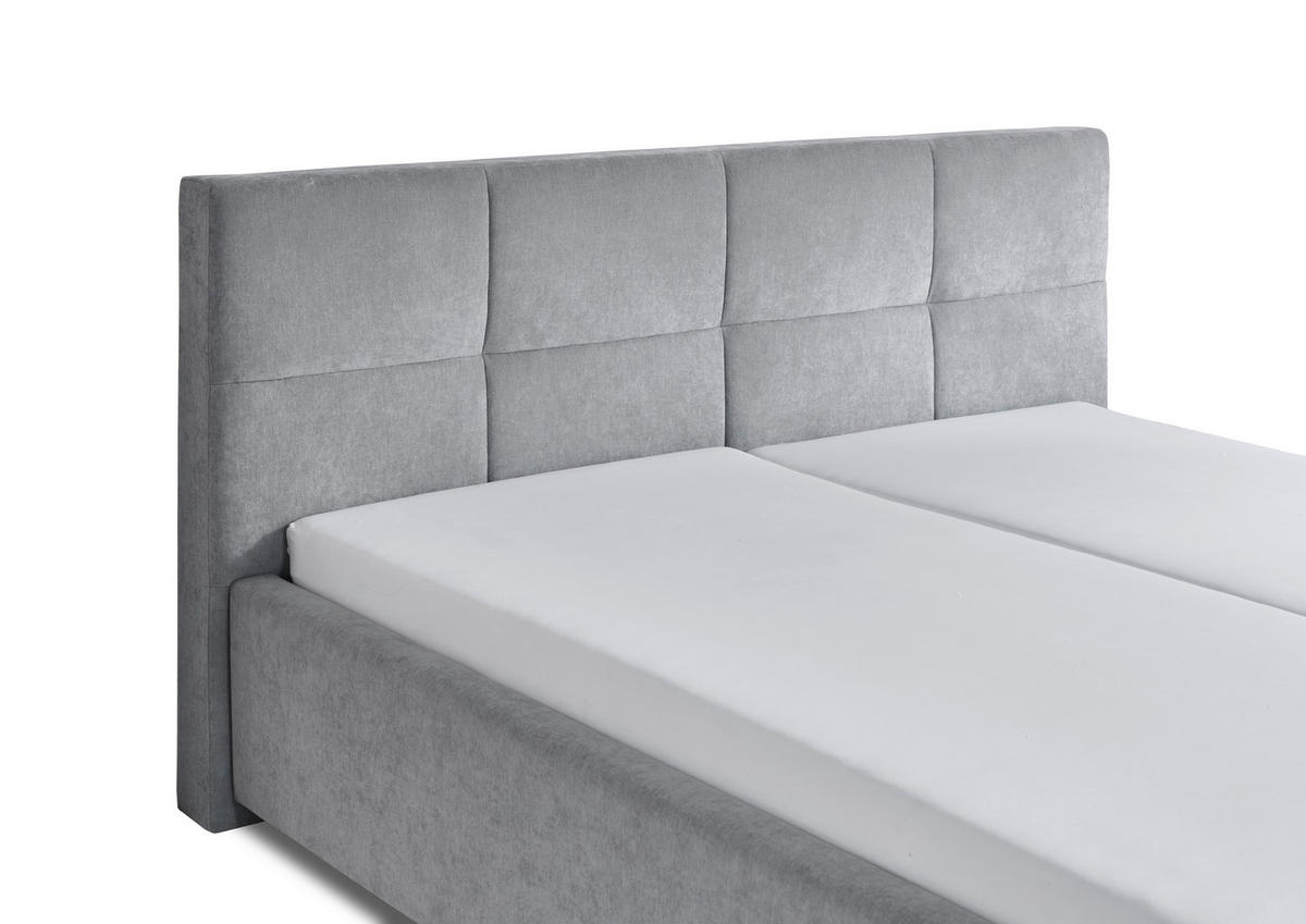 POLSTERBETT 180/200 cm,  in Grau, Bettschublade,  - Schwarz/Grau, Design, Kunststoff/Textil (180/200cm) - Stylife