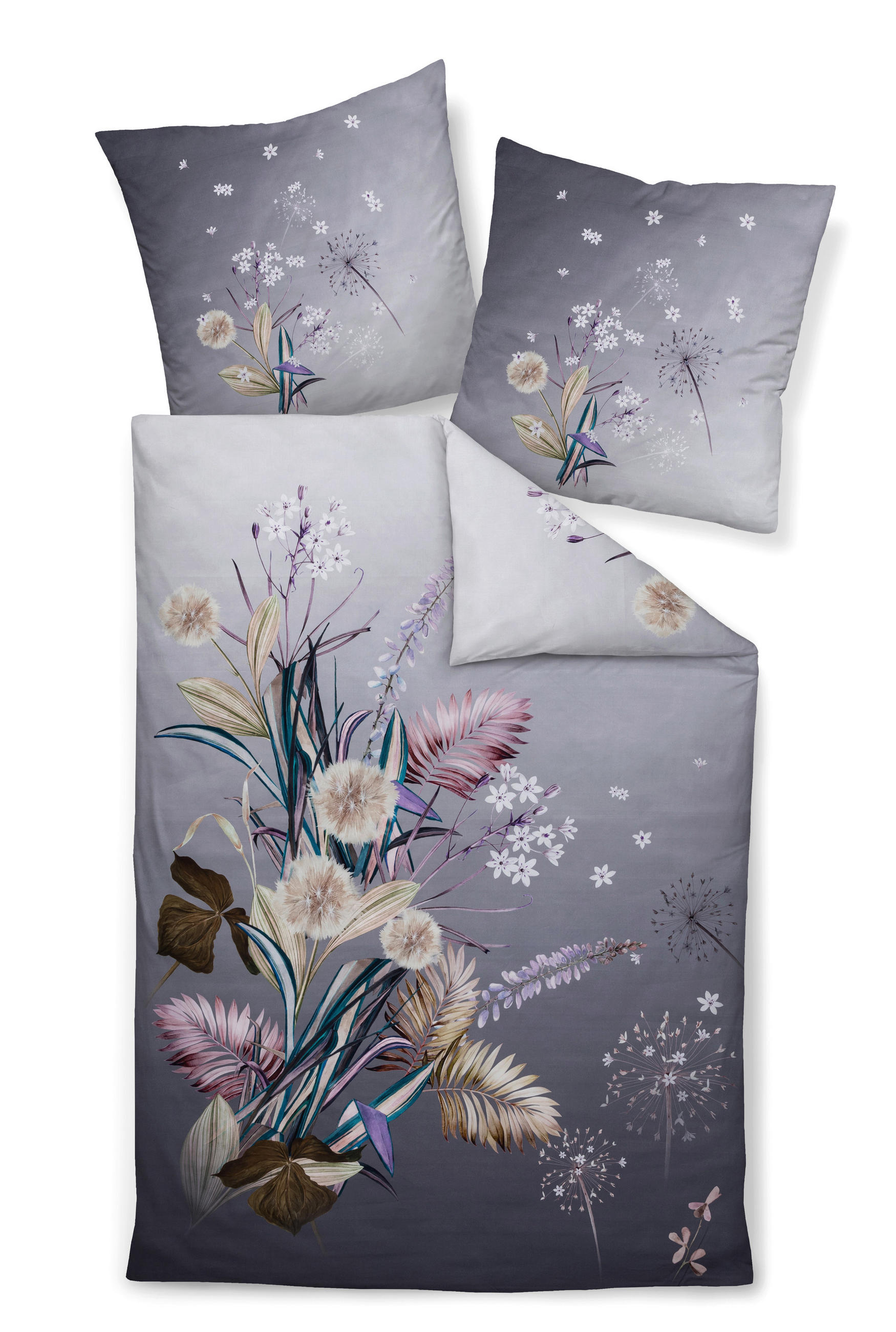 BETTWÄSCHE Makosatin 155/220 cm  - Lila, Design, Textil (155/220cm) - Janine