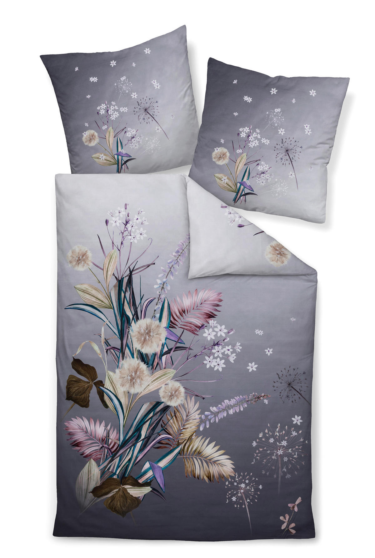 BETTWÄSCHE Makosatin 155/220 cm  - Lila, Design, Textil (155/220cm) - Janine
