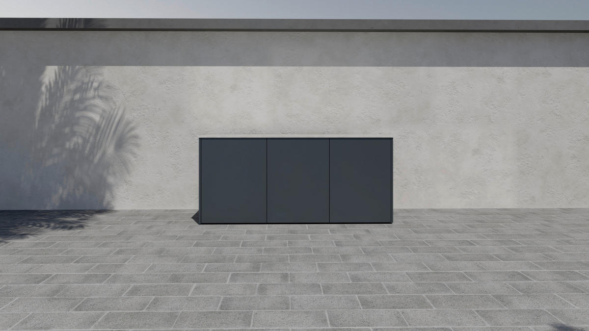 OUTDOORKÜCHE  - Sandfarben/Anthrazit, Basics, Keramik/Metall (198/92,5-98,5/63,3cm) - Dieter Knoll