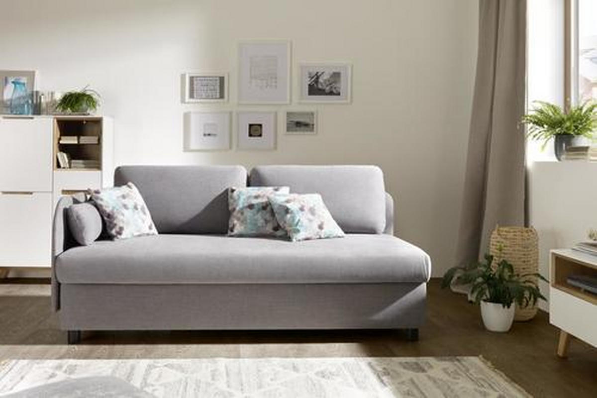 LIEGE in Flachgewebe Grau  - Wengefarben/Grau, Konventionell, Holz/Textil (206/80/94cm) - Joka