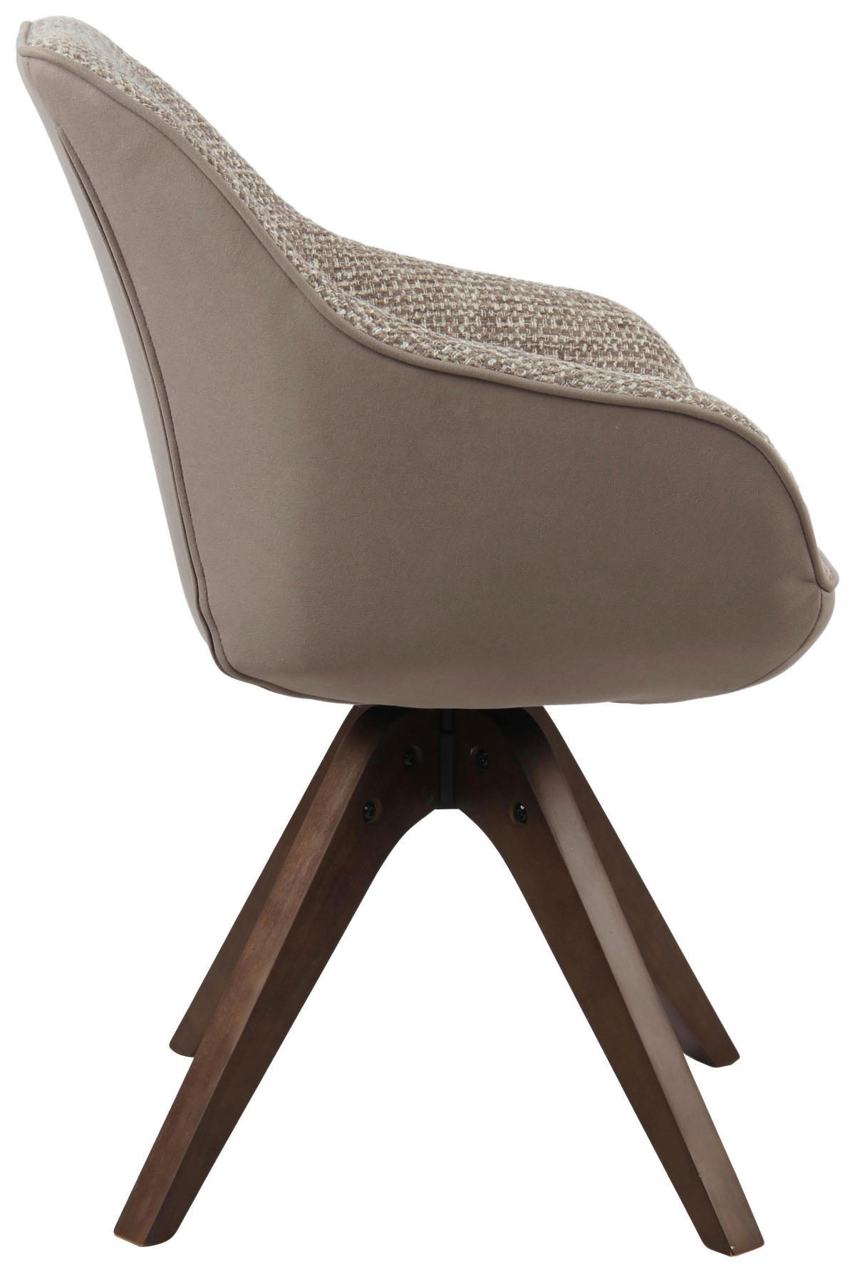 ARMLEHNSTUHL  Sitzfläche 360° drehbar Webstoff, Bouclé  Braun, Hellgrau  - Eichefarben/Hellgrau, MODERN, Holz/Textil (58/84/55cm) - Livetastic