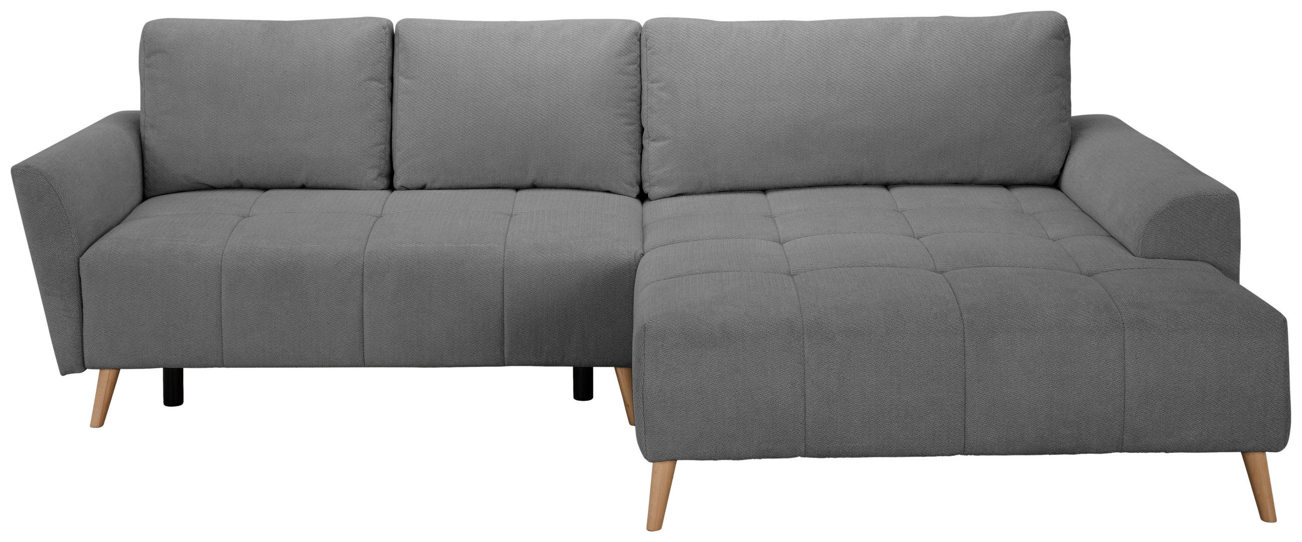 ECKSOFA Grau Webstoff  - Buchefarben/Grau, KONVENTIONELL, Holz/Textil (294/169cm) - Carryhome