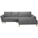 ECKSOFA in Webstoff Grau  - Buchefarben/Grau, KONVENTIONELL, Holz/Textil (294/169cm) - Carryhome