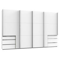 GARDEROB MED SKJUTDÖRRAR 350/216/65 cm 4-dörrar - vit/kromfärg, Basics, metall/trämaterial (350/216/65cm) - MID.YOU