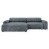 ECKSOFA in Cord Blaugrau  178/292 cm  - Blaugrau/Schwarz, Design, Kunststoff/Textil (178/292cm) - home24