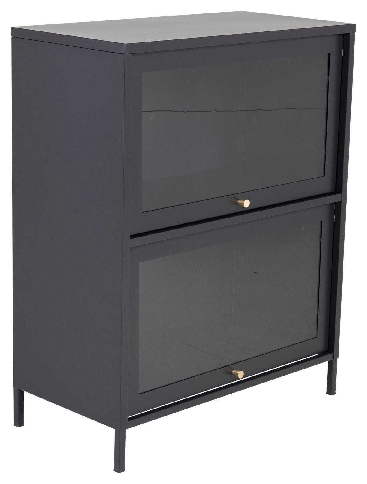 SIDEBOARD 80/100/40 cm  - svart, Design, metall/glas (80/100/40cm) - Livetastic