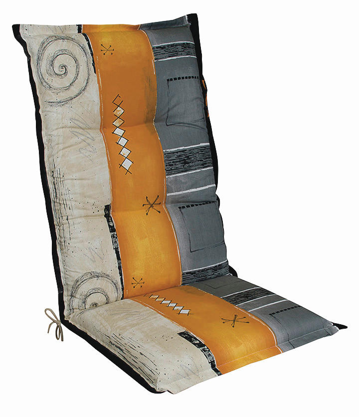 SESSELAUFLAGE Streifen  - Naturfarben/Orange, Design, Textil (50/9/120cm)