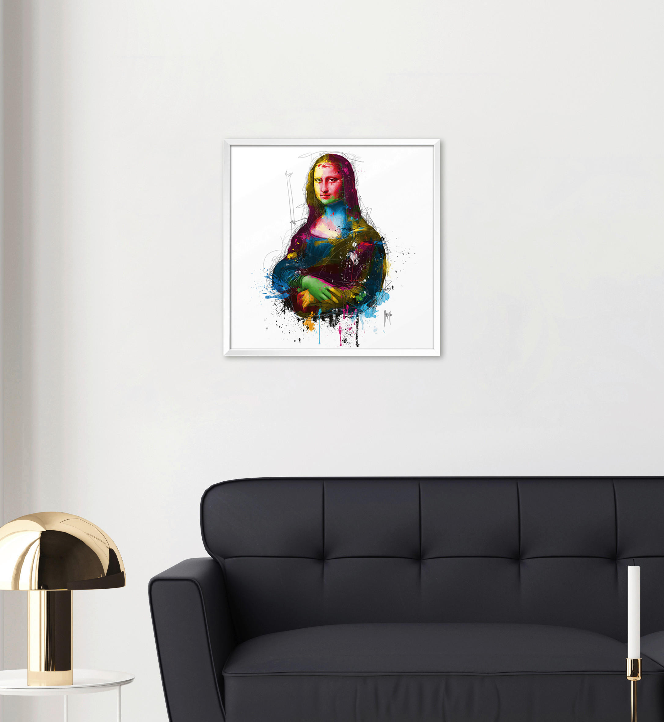 KUNSTDRUCK Abstraktes, Frauen, Zeichnung 30/30 cm  - Blau/Gelb, Basics, Papier (30/30cm) - Monee