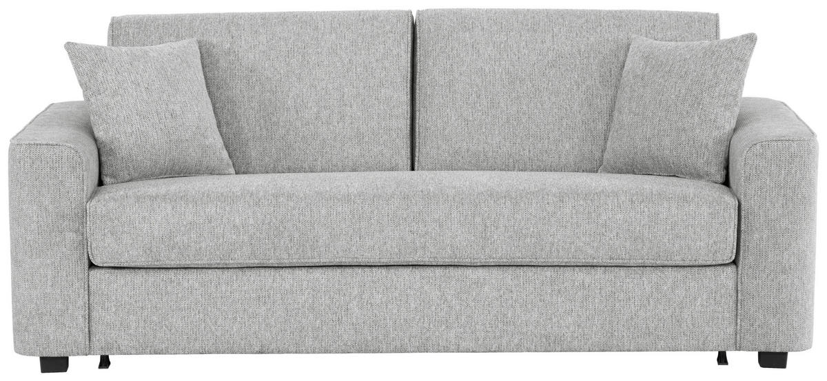 SCHLAFSOFA in Textil Hellgrau  - Hellgrau/Schwarz, Design, Kunststoff/Textil (205/83/100cm) - Livetastic