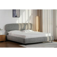 POLSTERBETT 180/200 cm,  in Eichefarben, gepolstertes Kopfteil, Lattenrost,  - Eichefarben/Schwarz, Design, Holz/Textil (180/200cm) - Boxxx