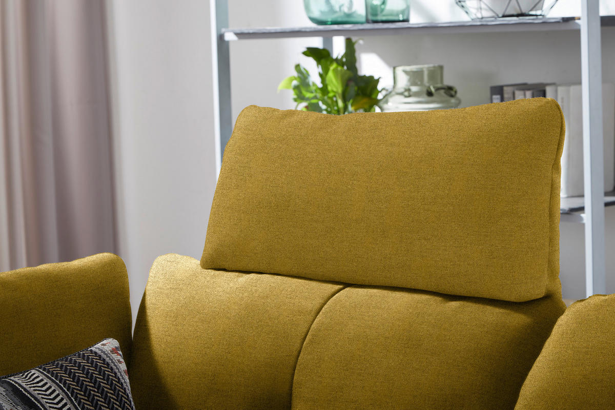 ECKSOFA in Flachgewebe Hellgrün  - Schwarz/Hellgrün, Design, Textil/Metall (344/157cm) - Chilliano