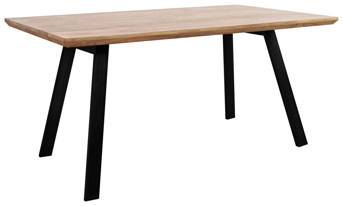 SCHREIBTISCH 160/80/77 cm  in Schwarz, Sheeshamfarben  - Sheeshamfarben/Schwarz, LIFESTYLE, Holz/Metall (160/80/77cm) - Livetastic