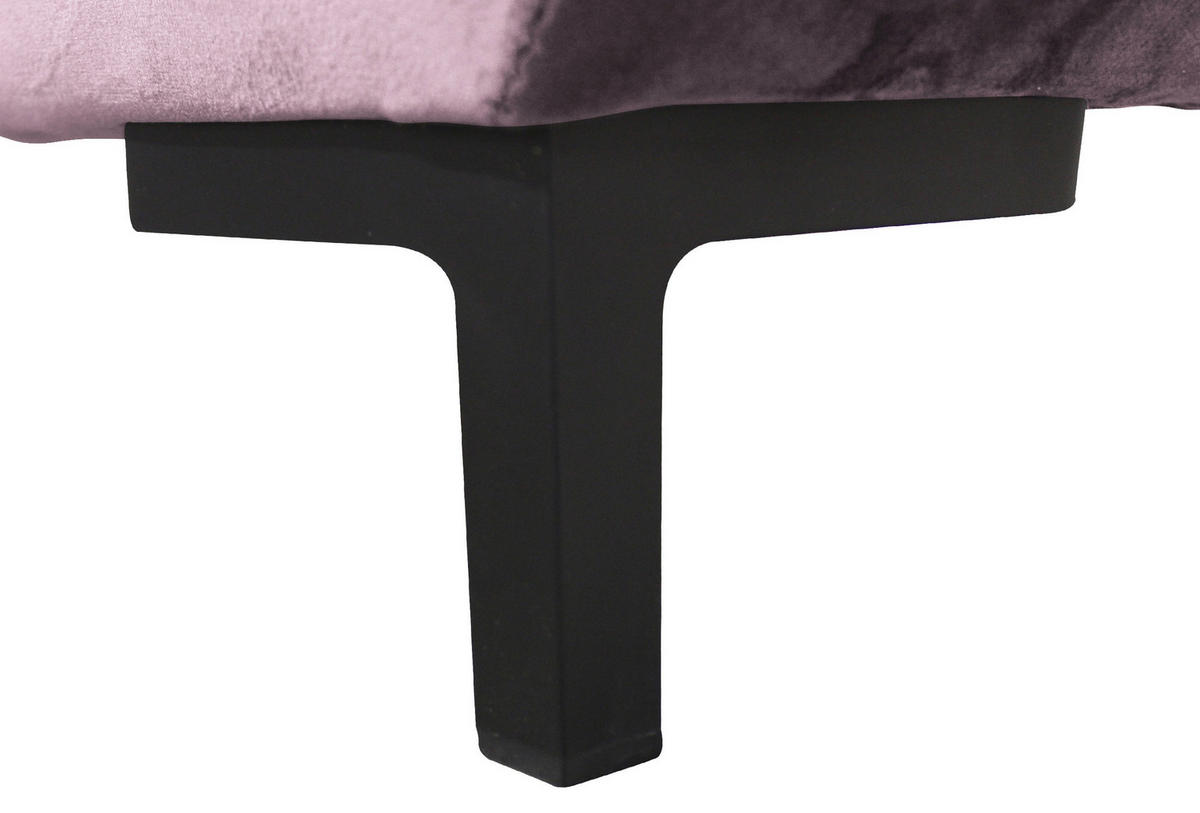 ECKSOFA Beere Velours  - Beere/Schwarz, Design, Textil/Metall (277/187cm) - Livetastic
