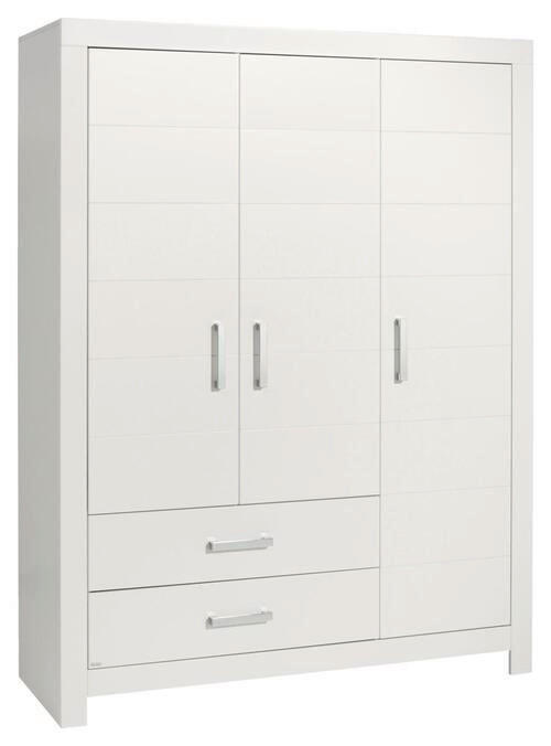 KLEIDERSCHRANK  in Weiß  - Chromfarben/Weiß, Design, Holzwerkstoff/Metall (156,8/205,3/55,3cm) - Paidi