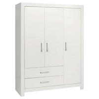 KLEIDERSCHRANK in Weiss  - Chromfarben/Weiss, Design, Holzwerkstoff/Metall (156,8/205,3/55,3cm) - Paidi